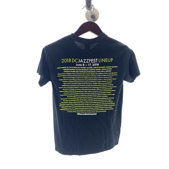 DC JAZZFEST 2018 T-shirt S Small Black Cotton Doub - Picture 2 of 3
